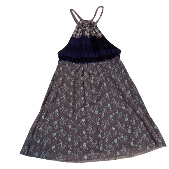 Free People Dresses & Skirts - Free People X-Small Floral Embroidered Boho Cottagecore Mini Dress Plaid Y2K
